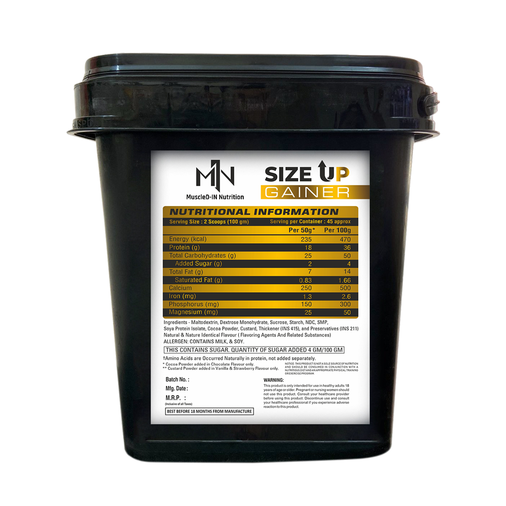 Muscled-IN Nutrition Size Up Mass Gainer for Hard Gainers