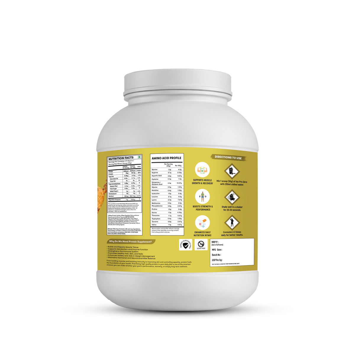 Muscled-IN Nutrition ISO-PRO ZERO Whey Protein Isolate