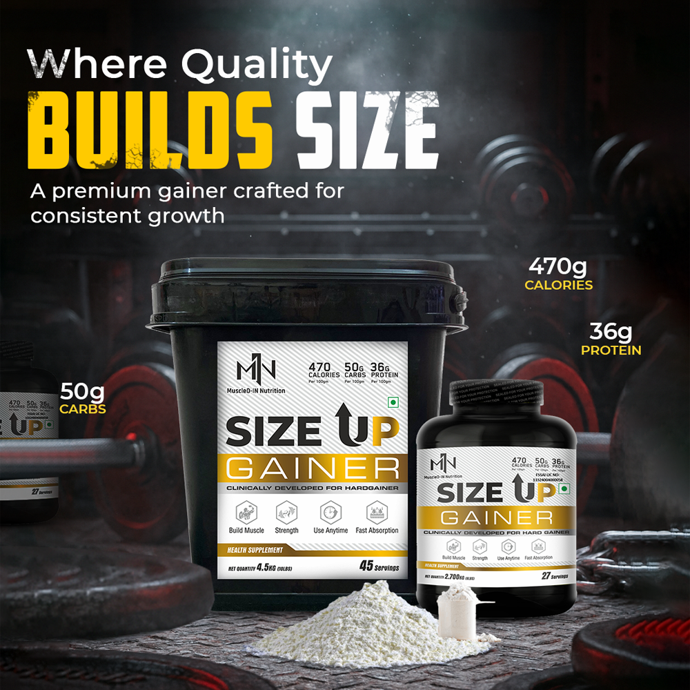 Muscled-IN Nutrition Size Up Mass Gainer for Hard Gainers